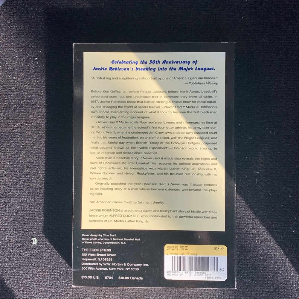 Jackie Robinson Autobiography Book - Picture 2 of 2